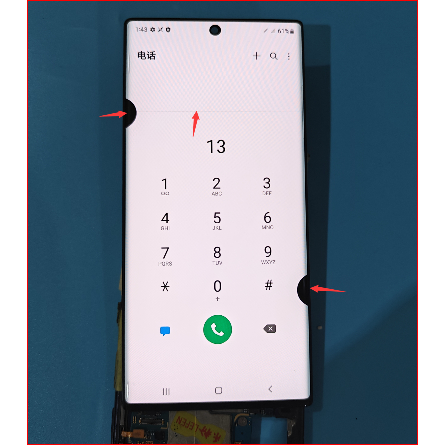 6.3inch tested Super AMOLED with black dot without frame For Samsung