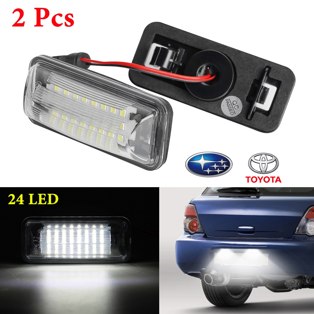2Pcs Rear License Plate Light 24 LED Tail Number Lamp Set For Subaru
