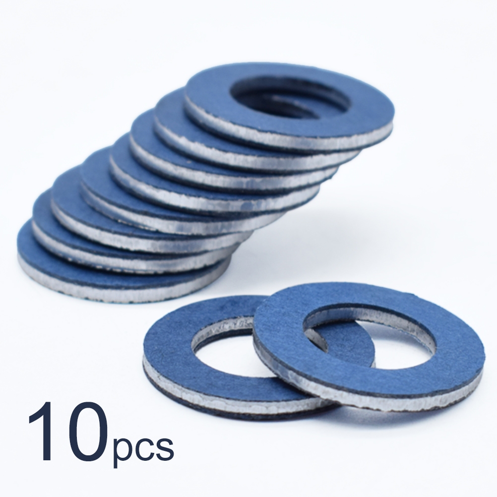10PCS Engine Oil Drain Plug Seal Washer Oil Pan Gasket For Toyota