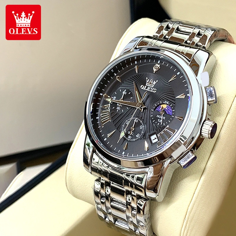 OLEVS Jam Lelaki Original Waterproof Quartz Stainless Steel