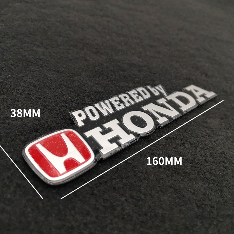 Car Sticker POWERED by HONDA Logo Emblem Badge 3D Metal Car Fender Side ...
