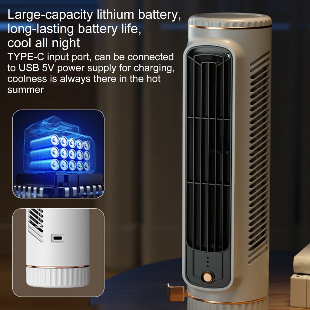 Portable Air Conditioner Cooling Fan with 2/3 Speeds Rechargeable Ac ...