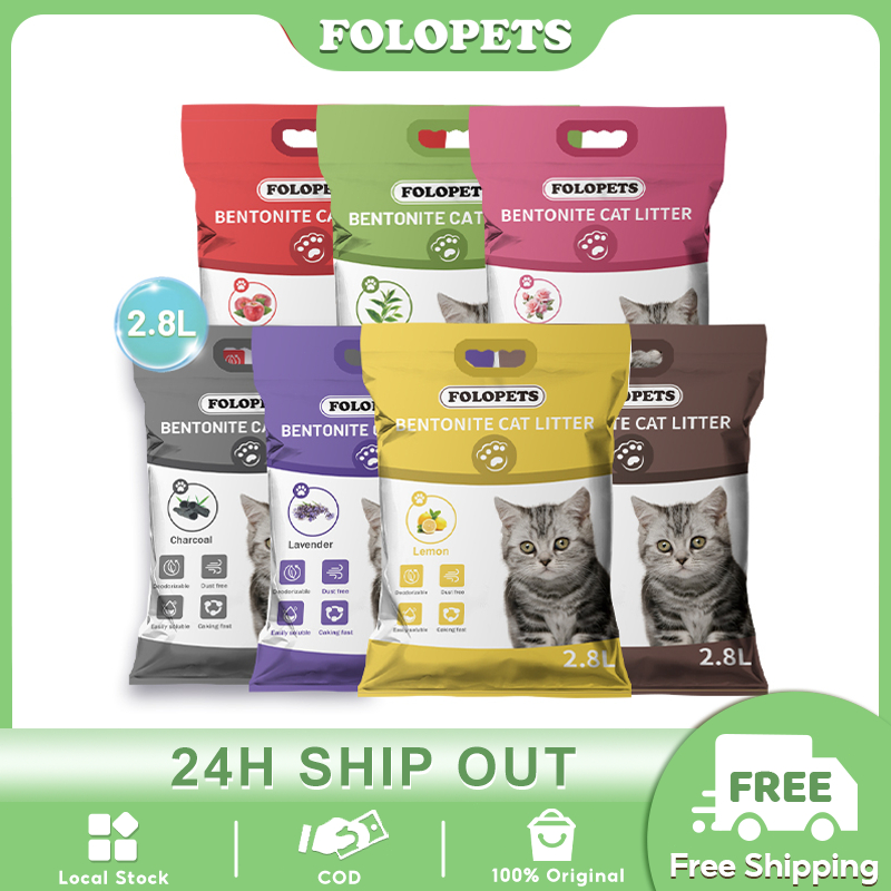 FOLOPETS 2.8L Bentonite Mixed Cat Litter Sand Deodorized Cat Litter 7 ...