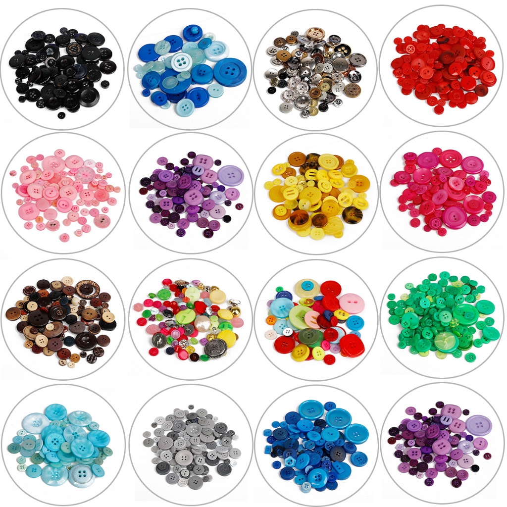 50g/bag Mix Color Series Resin Button Mix Size Sewing Buttons Crafts ...
