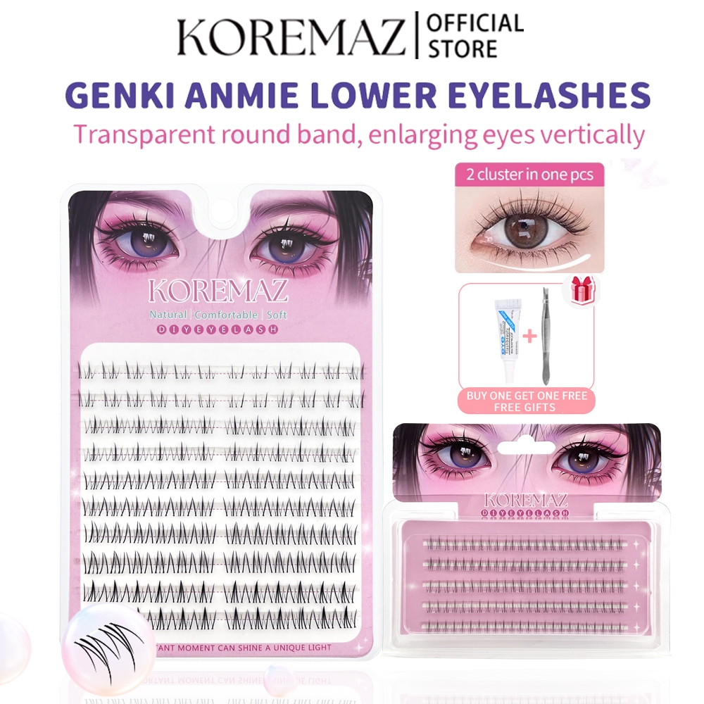 [SHIP ON 24 HOURS] KOREMAZ Lower Eyelashes 2 Cluster In 1 Pcs 6mm ...