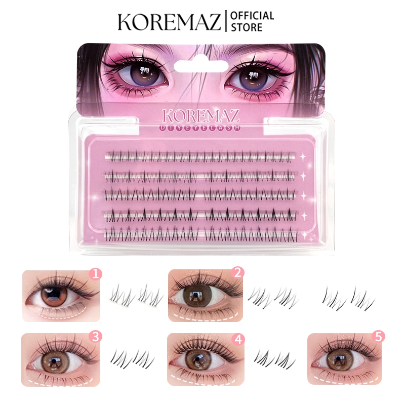 [SHIP ON 24 HOURS] KOREMAZ Lower Eyelashes 2 Cluster In 1 Pcs 6mm ...