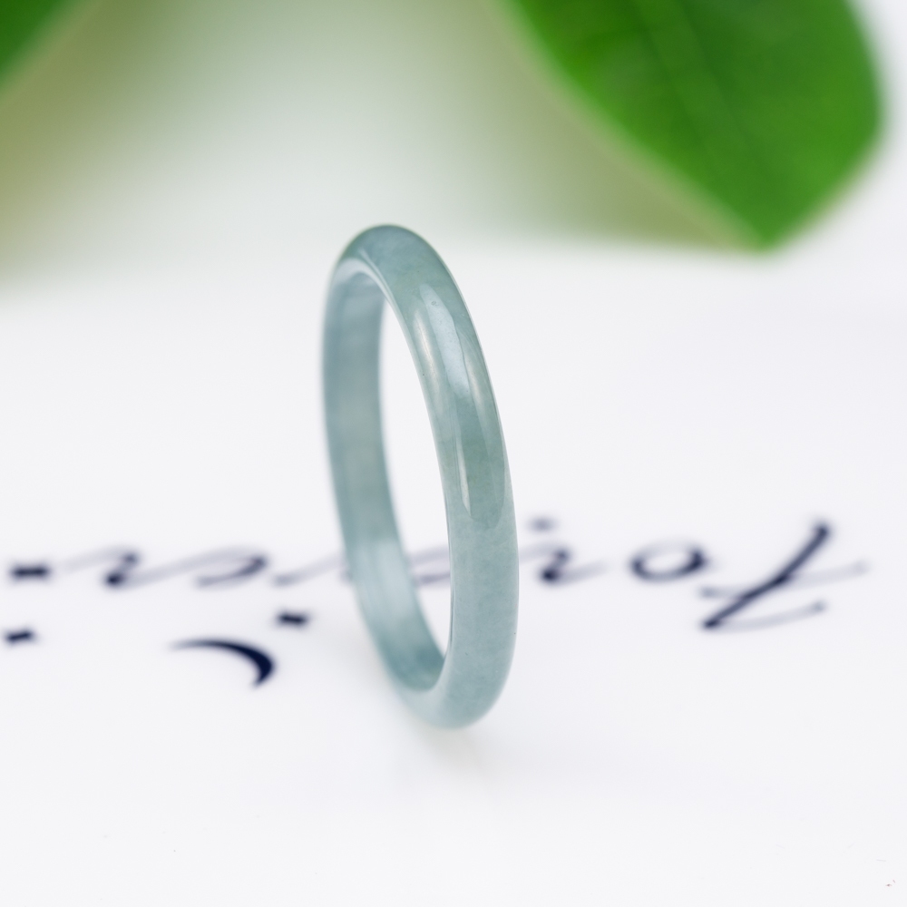 Natural Light Blue Jade Women Simple Ring With Certificates | Shopee ...
