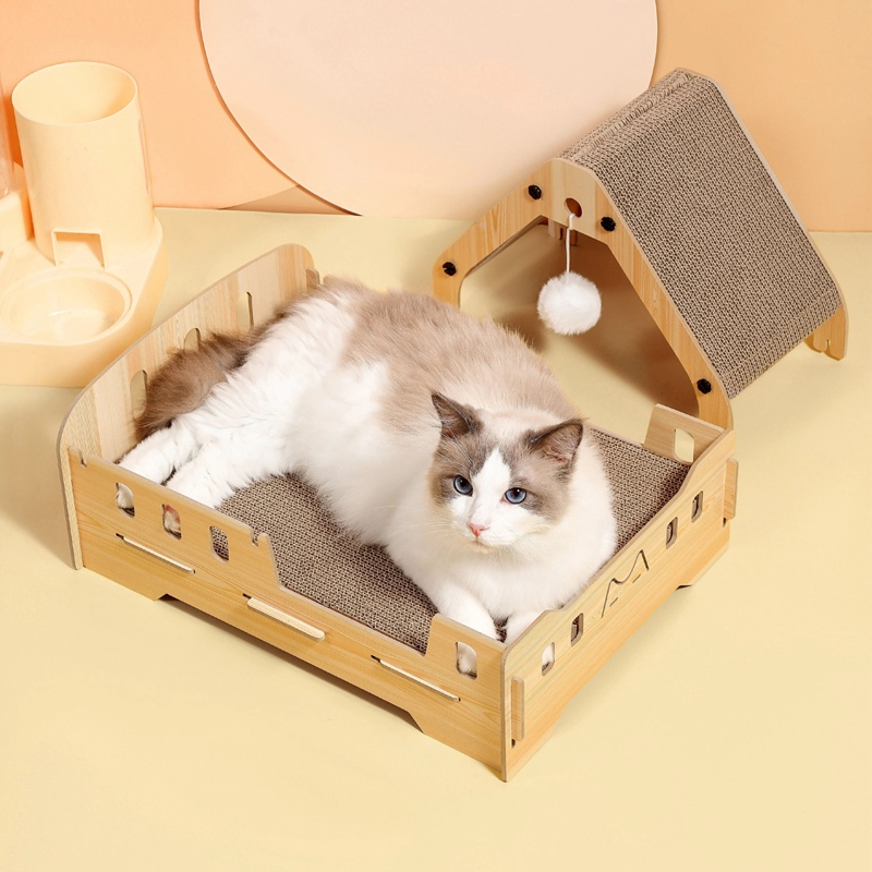 Cardboard box cat bed best sale