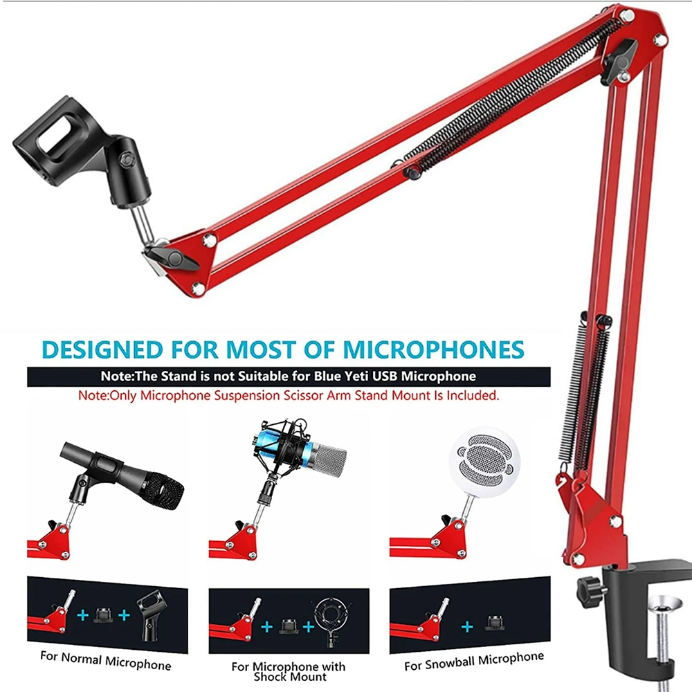 Microphone Stand Suspension Boom Scissor Arm Upgraded Studio with