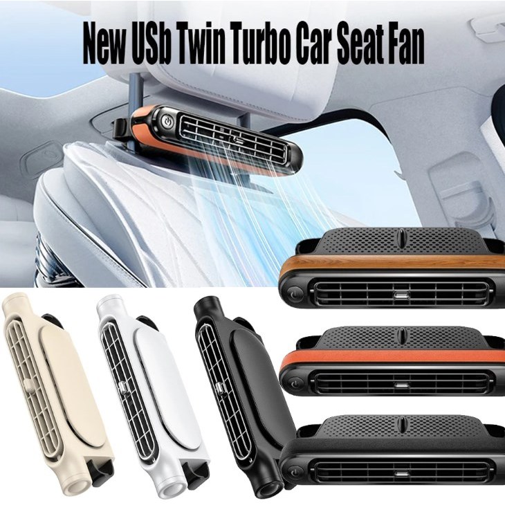 Car Headrest Cooling Air Fan 3 Speeds Adjustable Car Interior Rear