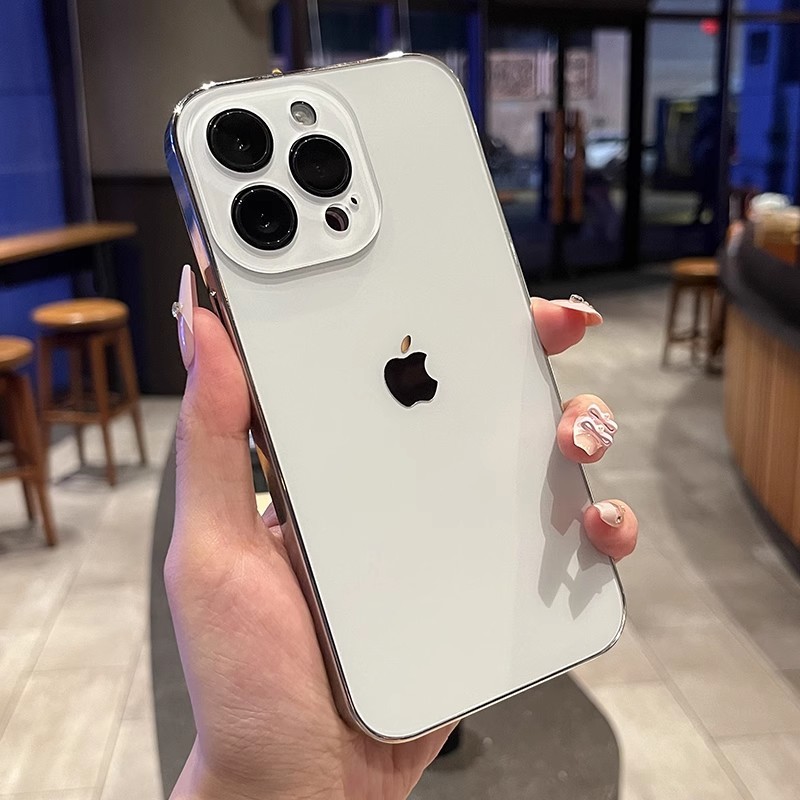 (with logo) primary color glass hard case for iPhone 13 pro max 12 11