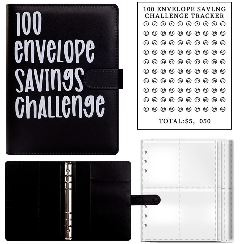 Loose Leaf Notebook 100 Envelope Savings Challeng Locker Binder Set ...