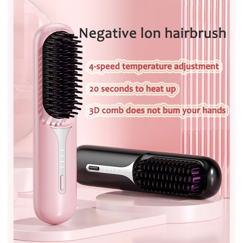 Electric Hair Brushes Wireless Hair Straightener Brush Portable ...