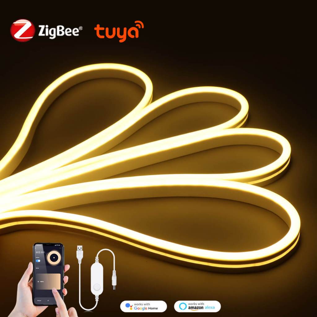 Smart ZigBee 3.0 LED Neon Light Strip 5V USB LED Strip Work With Tuya