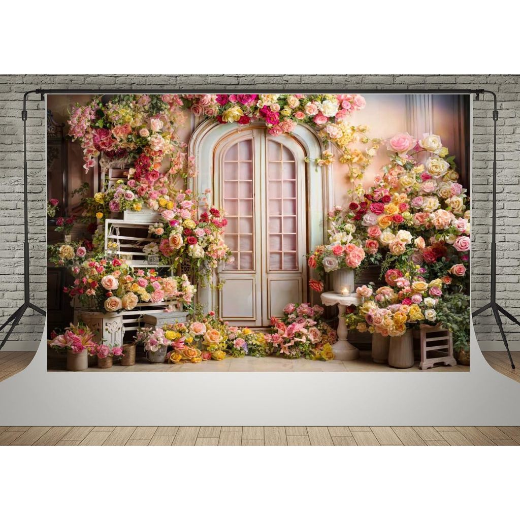 7x5ft Spring Garden Flowers Valentine's Day Photography Backdrops Fresh ...