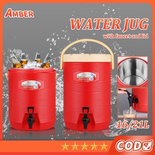 【Sa stock】Water Jug With Faucet Cooler Jug Milk Tea Bucket 16L & 21L ...