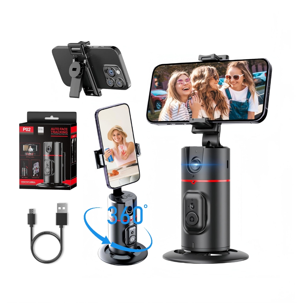 Auto Face Tracking Cell Phone Selfie Stick Intelligent 360° Auto Rotating  Follow Stand AI Follow Video, PTZ Stabilizer
