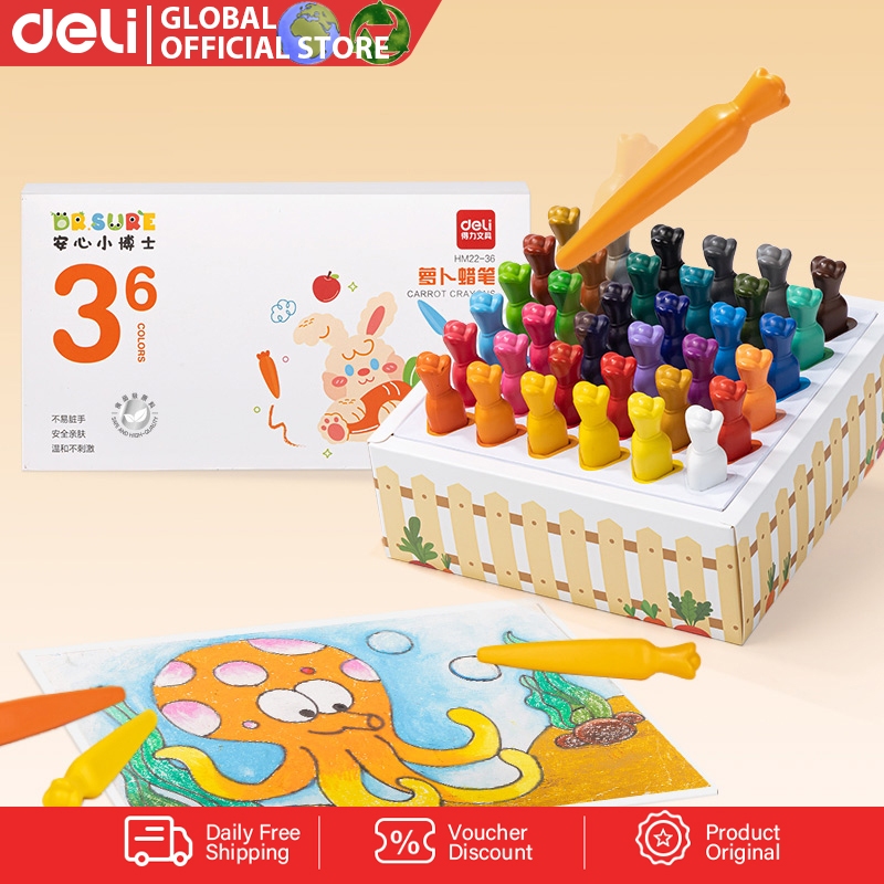 Deli Food Grade Triangle Radish Crayon 12/24/36 Color HM22 | Shopee ...