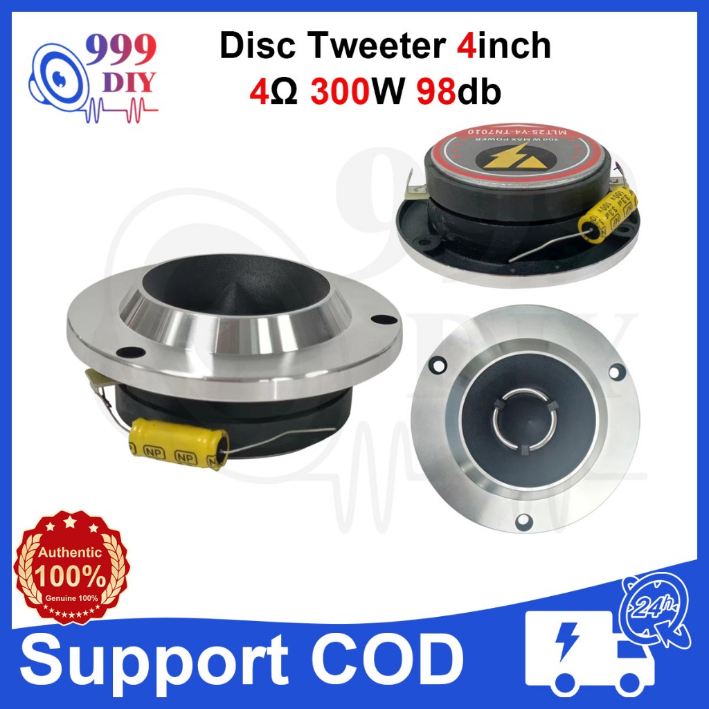 999DIY 4 inch Tweeter Speaker 4Ω 300W 98dB With Capacitor Tweeter 300 ...