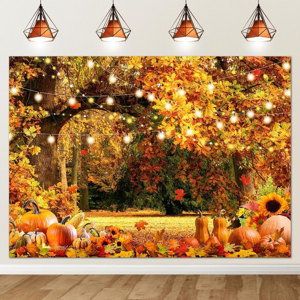 7x5ft Fall Backdrop for Photography Forest Maple Leaves Scenery ...