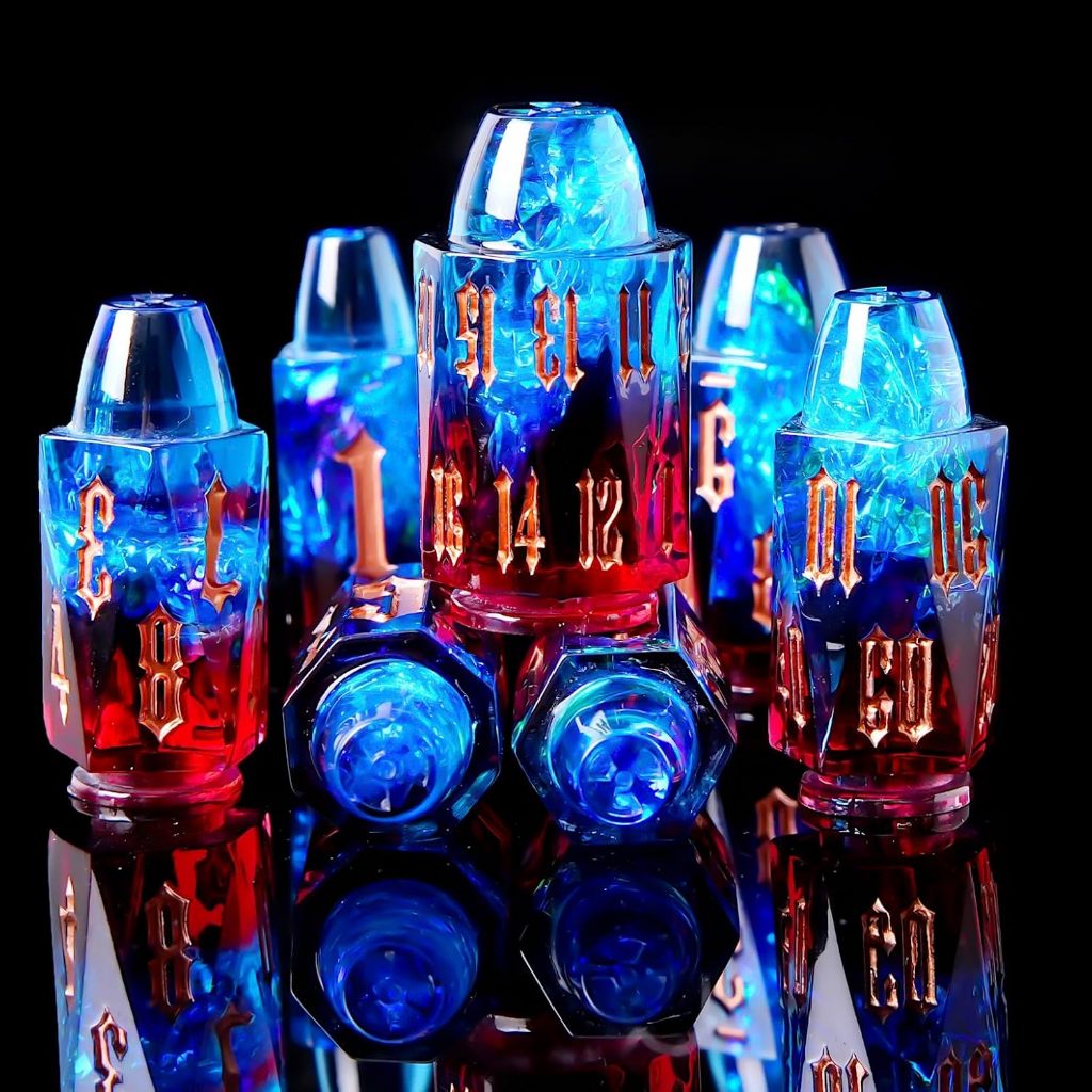 Resin Bullet DND Dice Set - Dungeons & Dragons RPG Polyhedral Dice 7 ...