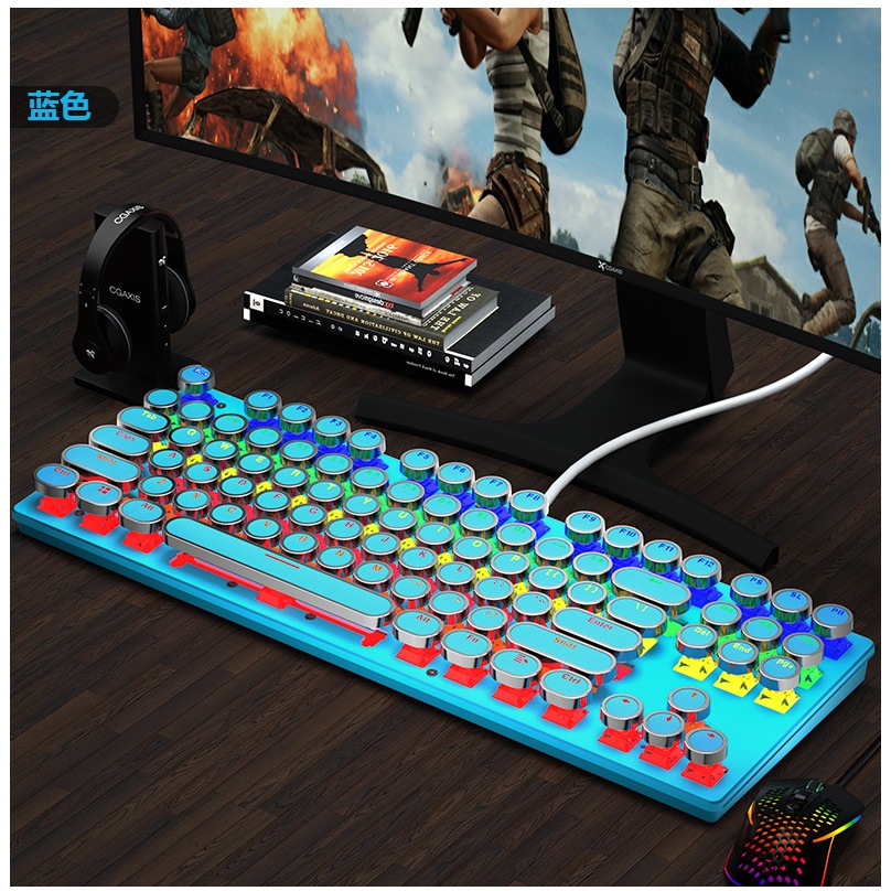 Crack K550 Punk Mechanical Keyboard Wired 87-Key Keyboard Green Axis ...