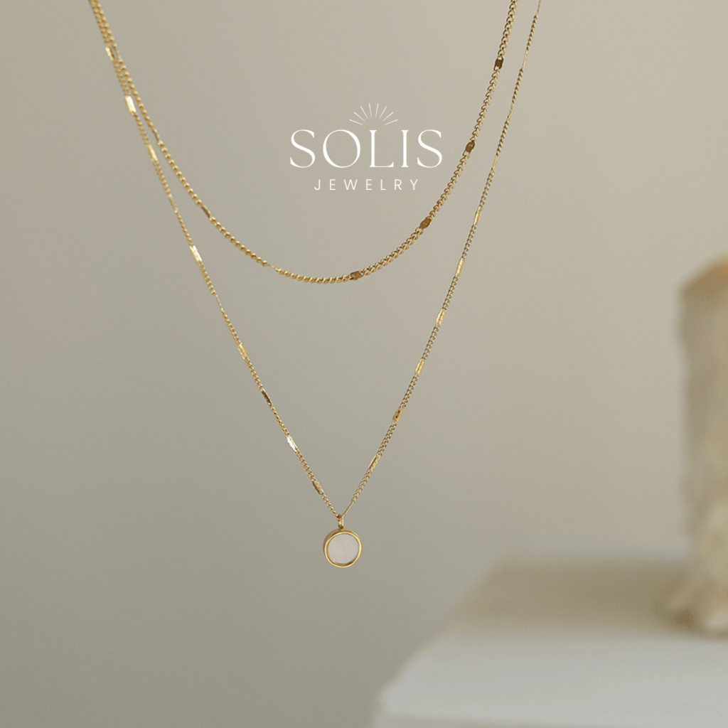 Layers Chain A Set Shell Pendant Necklace • 18K Waterproof Non Tarnish  Jewelry • Necklaces for Women NL130