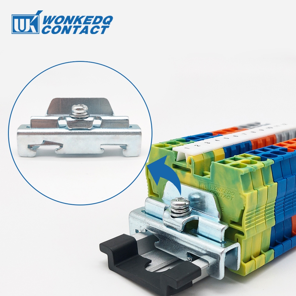 Galvanized Steel DIN Rail Clamp E/FE-2 Terminal Blocks End Stop Steel ...
