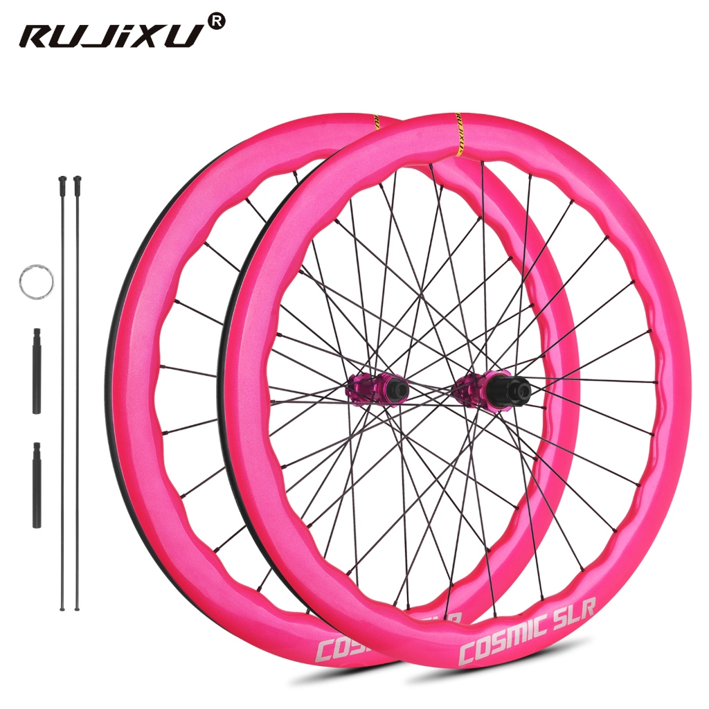RUJIXU 700c bicycle wheel set carbon fiber 5045/5853mm rim center lock ...