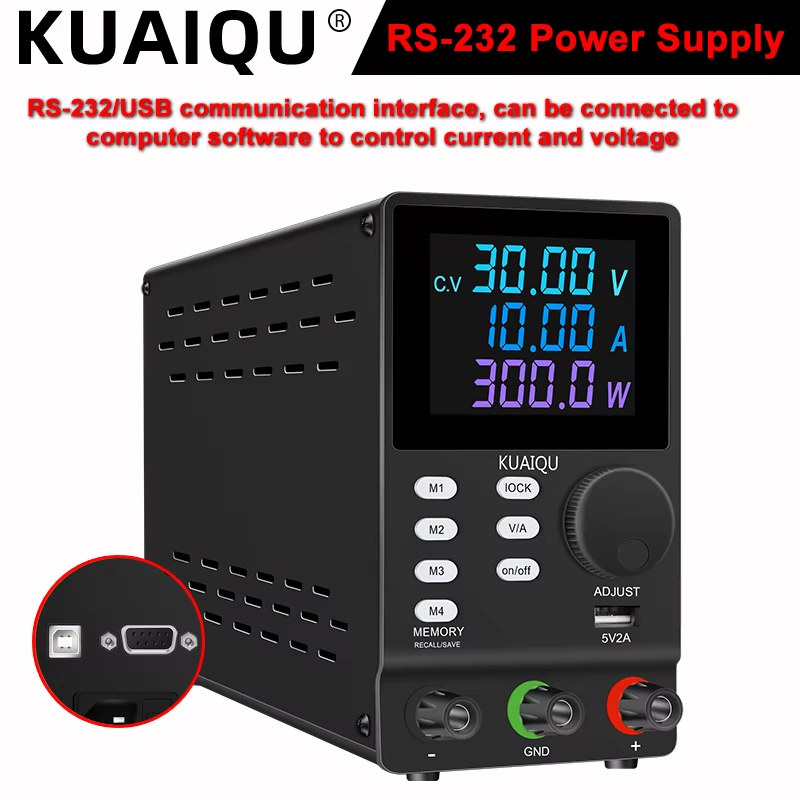KUAIQU RS-232/USB Communication Port DC Power Supply 4-Memory LOCK V/A ...
