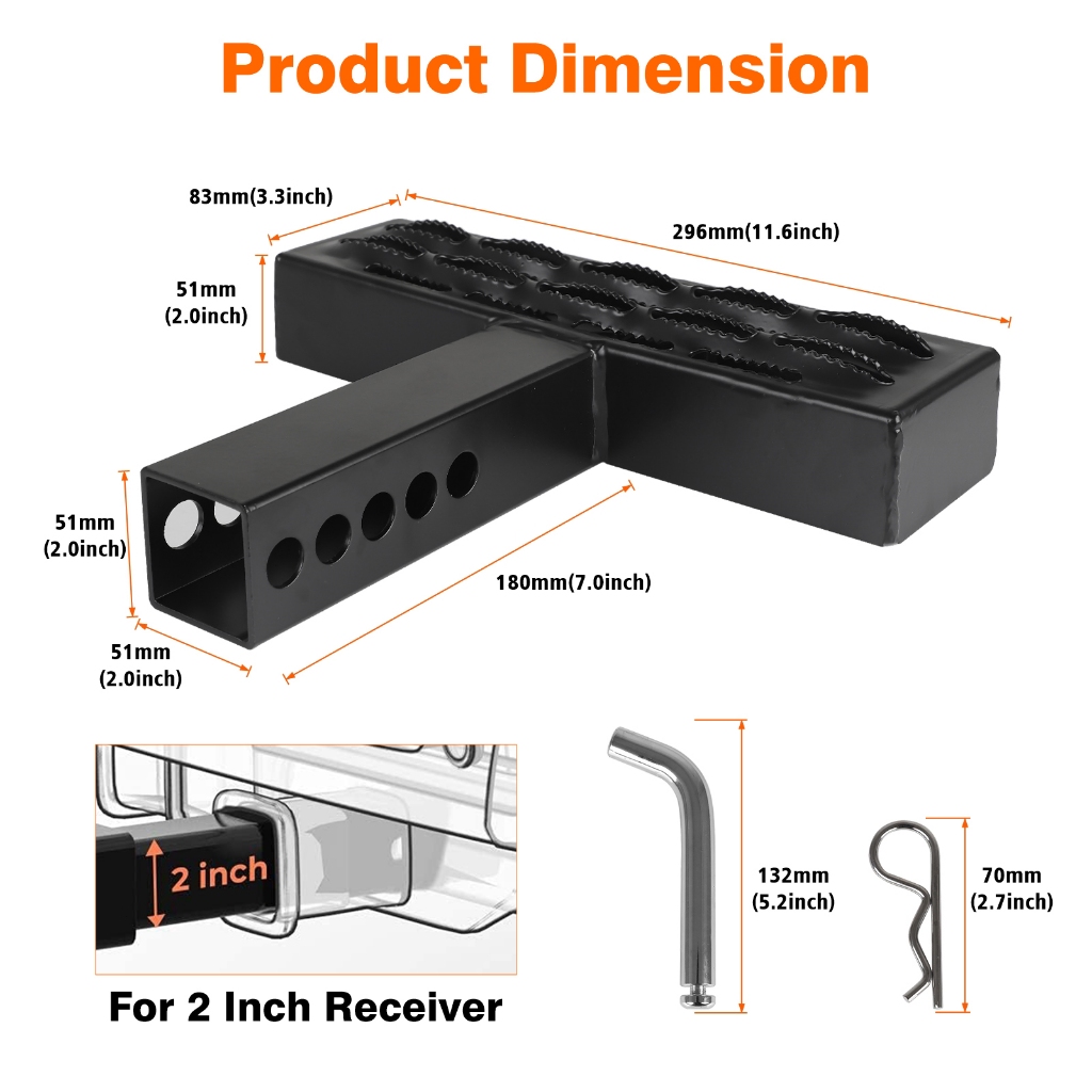 For Cars SUV Trucks Pickups 30CM Hitch Step Anti Slip And Rust Towing ...