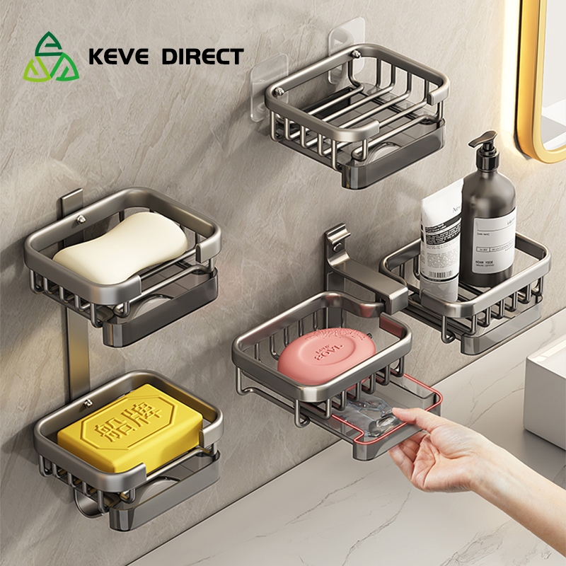 KEVE Space Aluminum Soap Holder Wall Mounted Hanging Soap Drainer Soap ...
