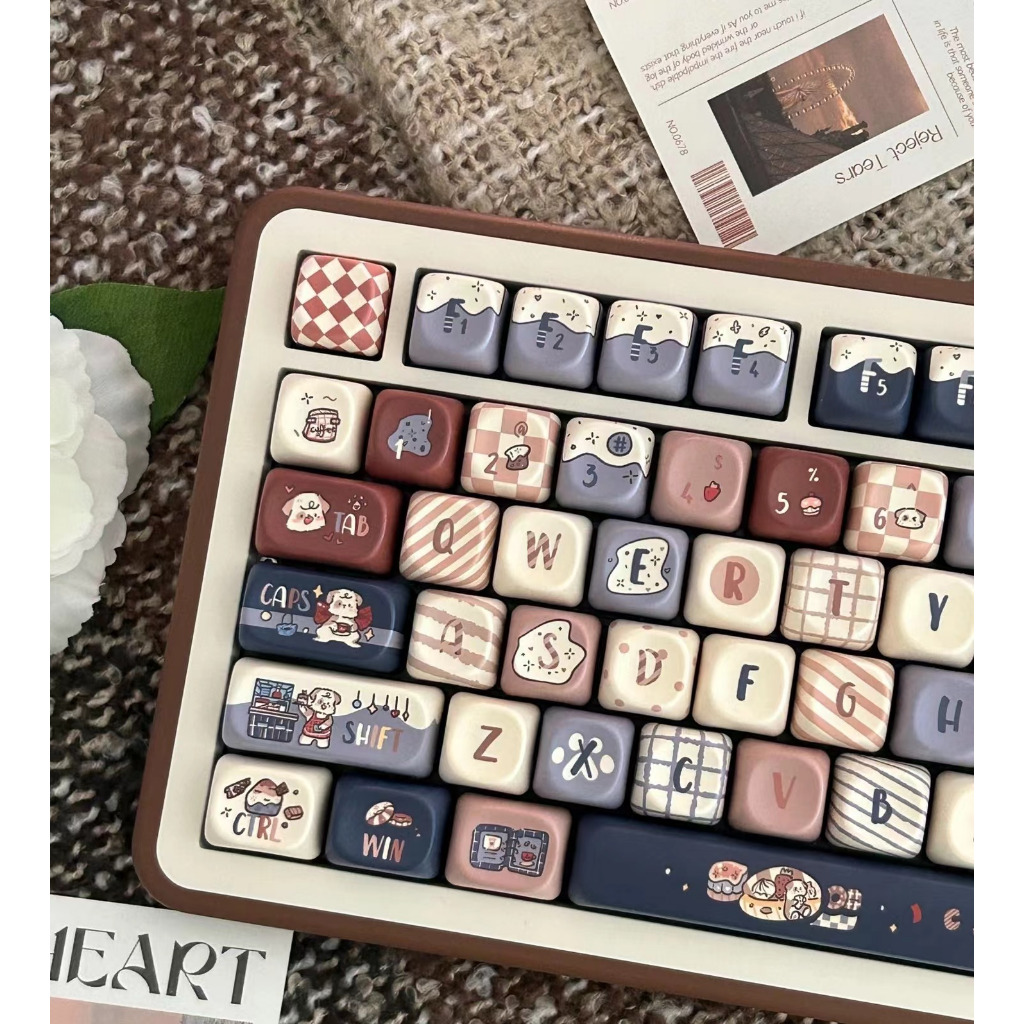 131 Keys Coffee Dog Keycaps Cherry/XOA Height PBT Material Keycap Five ...