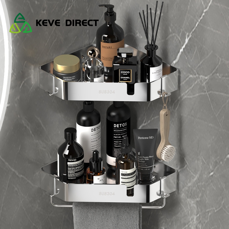 KEVE 304 Stainless Steel Bathroom Corner Rack Shelf Bathroom Rack ...