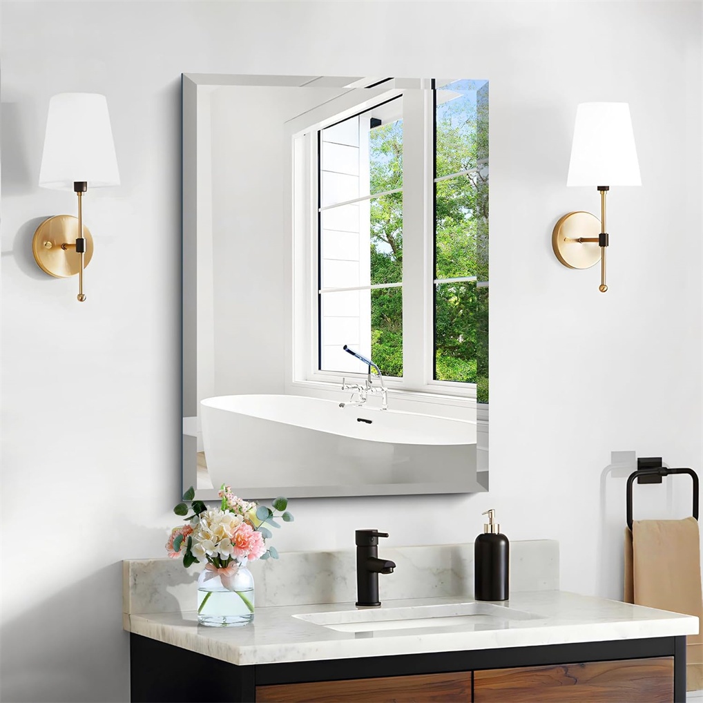 ARTLOGE Frameless Rectangular Decorative Wall Mirror Shatterproof