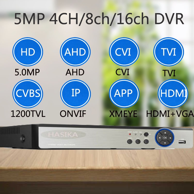 4 8 Channels DVR CCTV Security Video Recorder 5-in-1 AHD TVI CVI ...