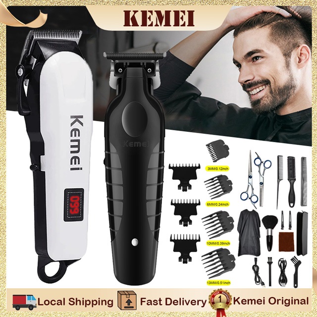 Kemei Hair Clipper Set Rechargeable Hair Cutting Machine 0mm Hair