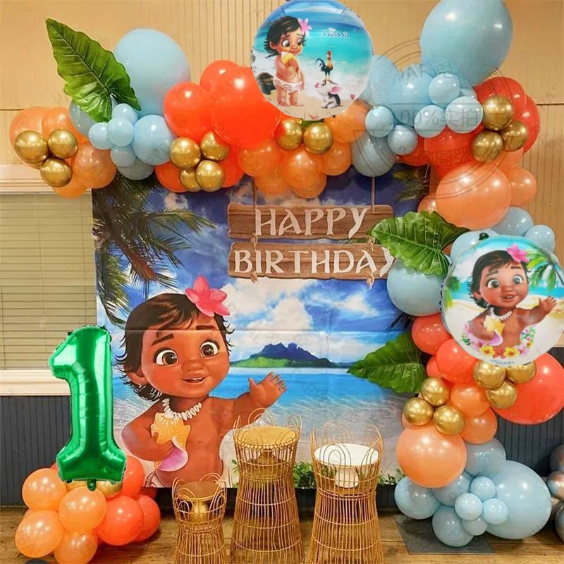 Disney Moana Balloons Set Cartoon Party Balloons Garland Arch Girls ...