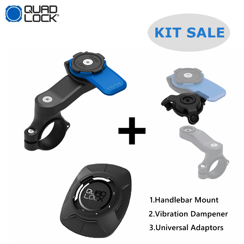 Quad Lock smartphone mounts for motorcycles handlebar mount with