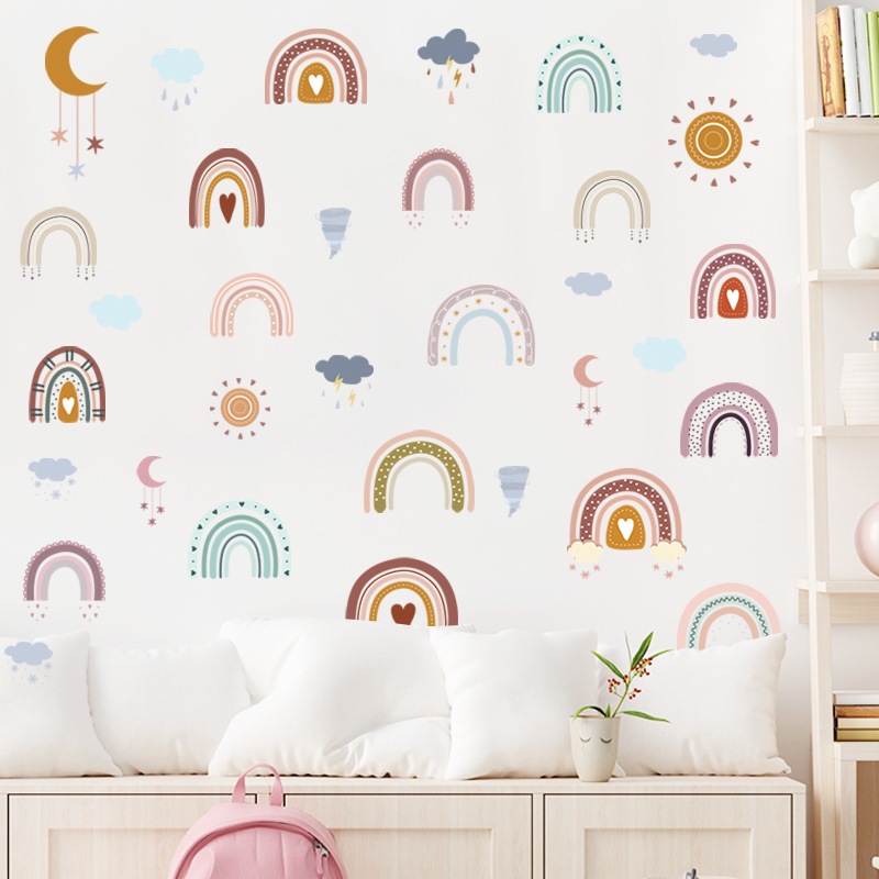 Sticker Rainbow Wall Decals Calendar Stickers Decor Adhesive Cartoon ...
