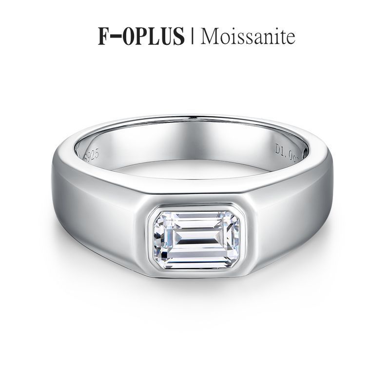 F-OPLUS | D-color 1ct Real Moissanite Ring for Men with Certificate ...