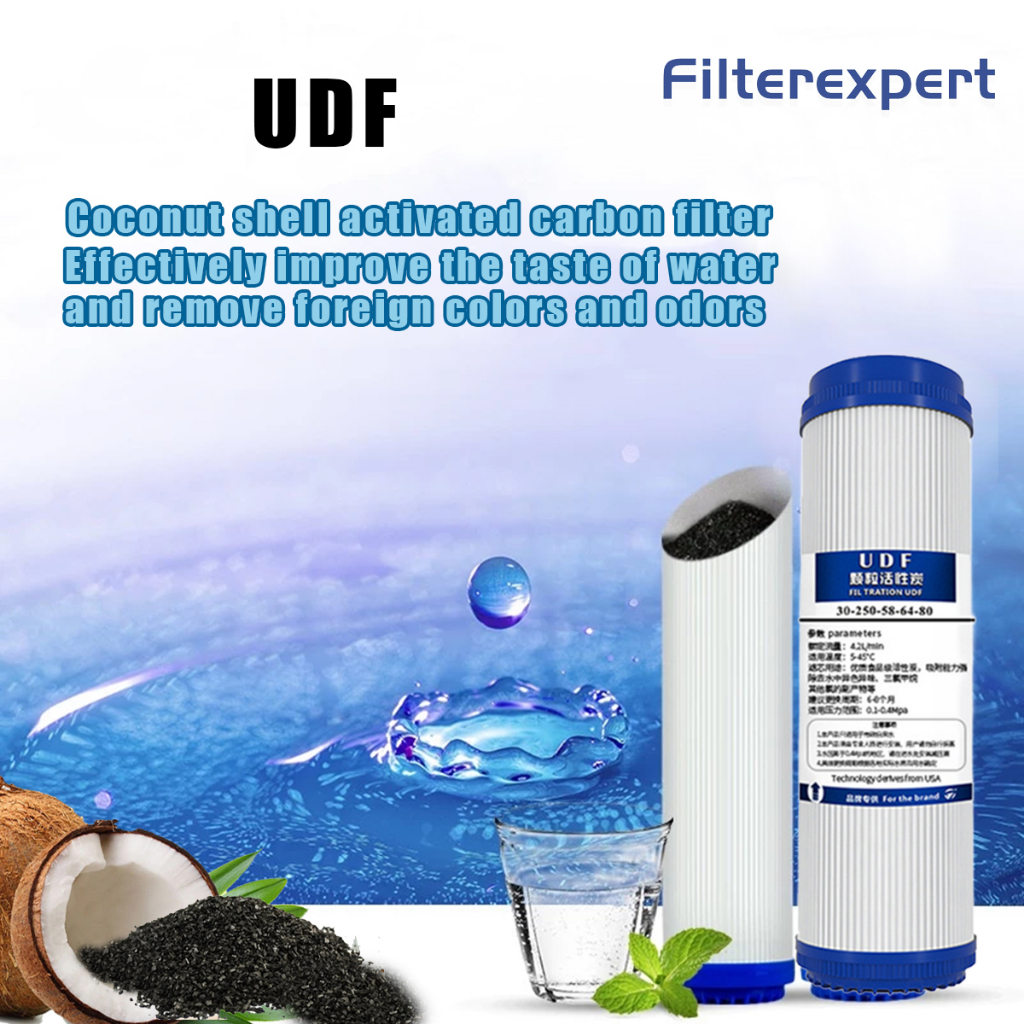2 in 1 Replacement Water Filter Complete Set 10 inches Sediment Carbon ...