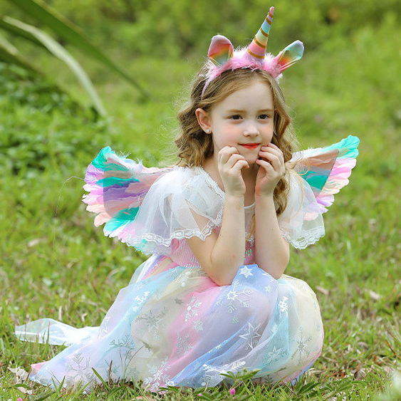 Angel Wings Children Performance Costume Colorful Feather Wings Girls ...