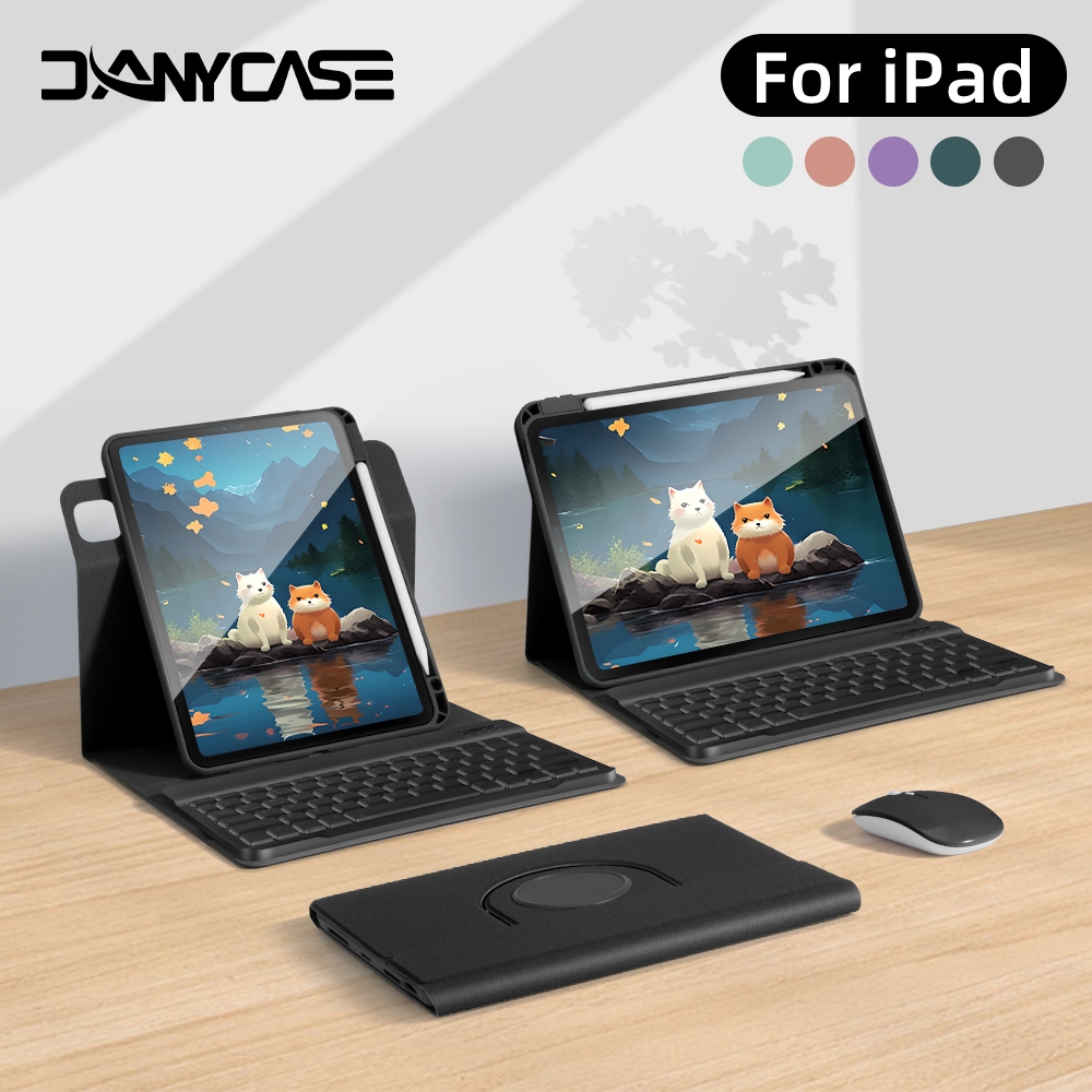 Magnetic Detachable Rotate 360° Keyboard Case for iPad Air 6th Gen 2024 ...