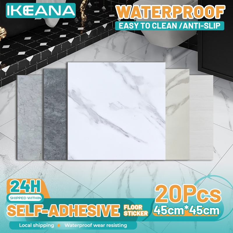 20PCS Marble Tile Sticker 45X45CM Vinyl Tile Floor Sticker Self ...
