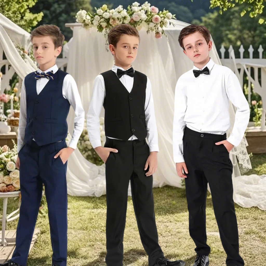 Ring Bearer Suspenders And Bow Tie Trajes De Niños Elegantes Boys