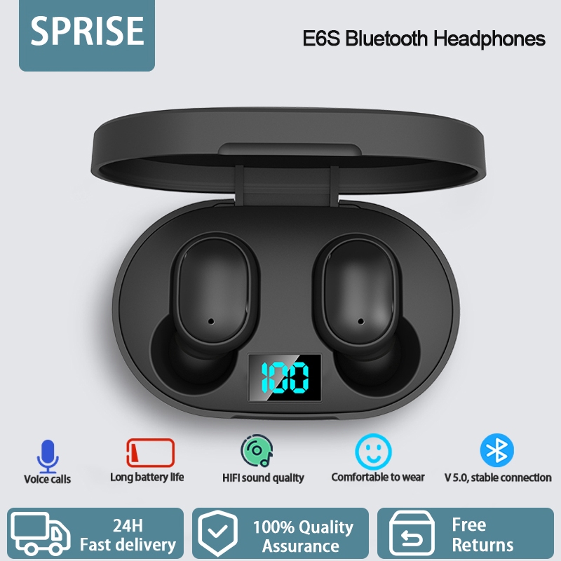 SPRISE A6S Earbuds Portable Bluetooth Earphones TWS Wireless Stereo  Handfree Airbuds Earphon Button Control
