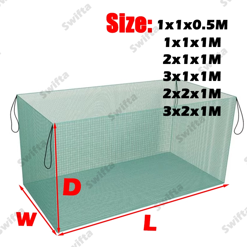 10Mesh Fish net cage Fish breeding net Nylon net cage Anti-escape ...