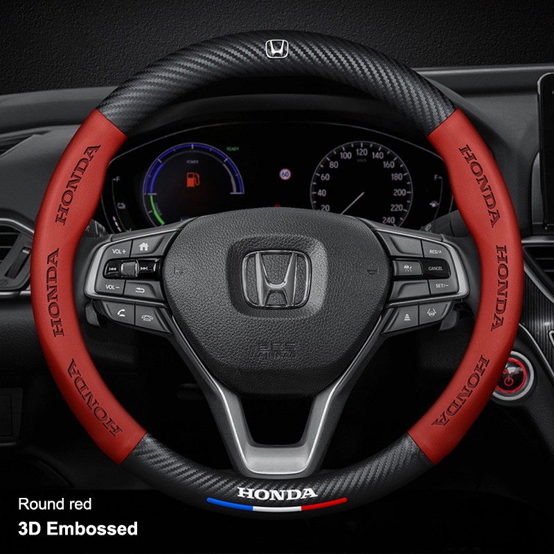 Honda Steering Wheel Cover Carbon Fiber Leather Steering Wheel Cover