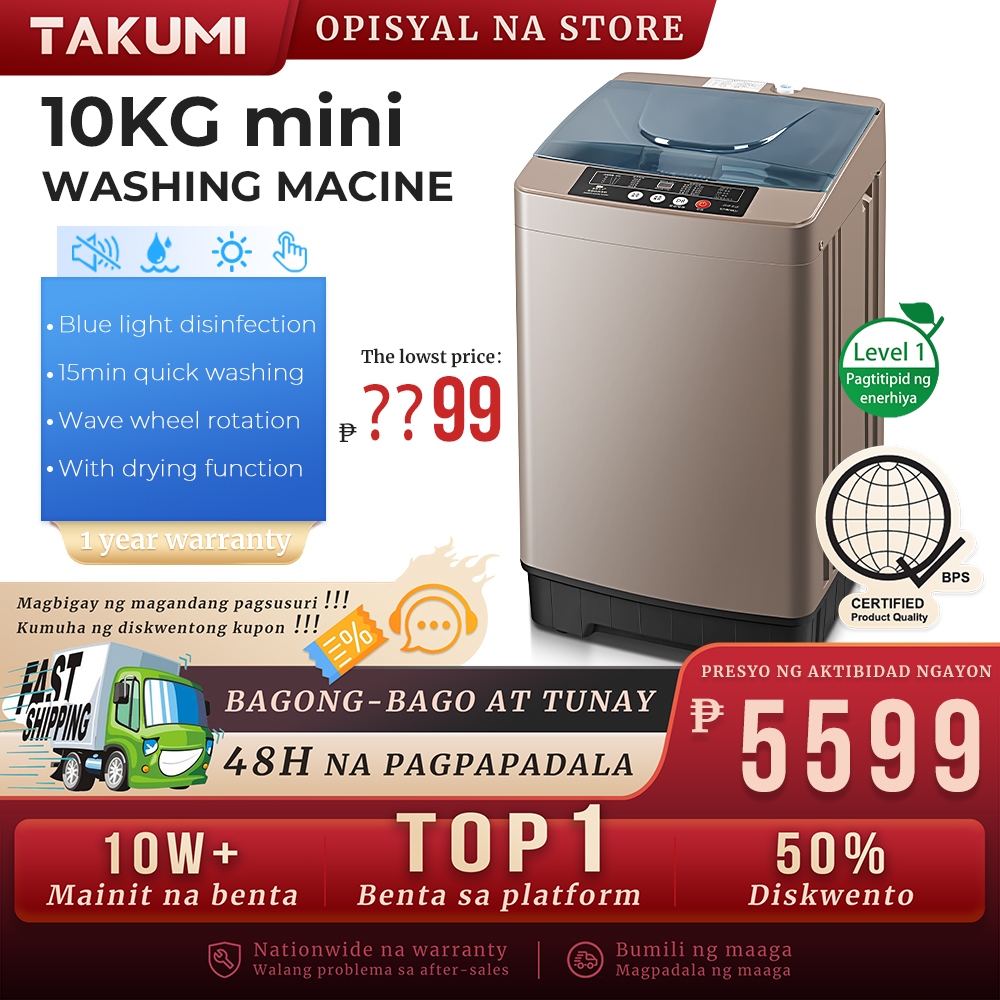 HANATEK 10kg Automatic Washing Machine With Drying Household Mini Dryer